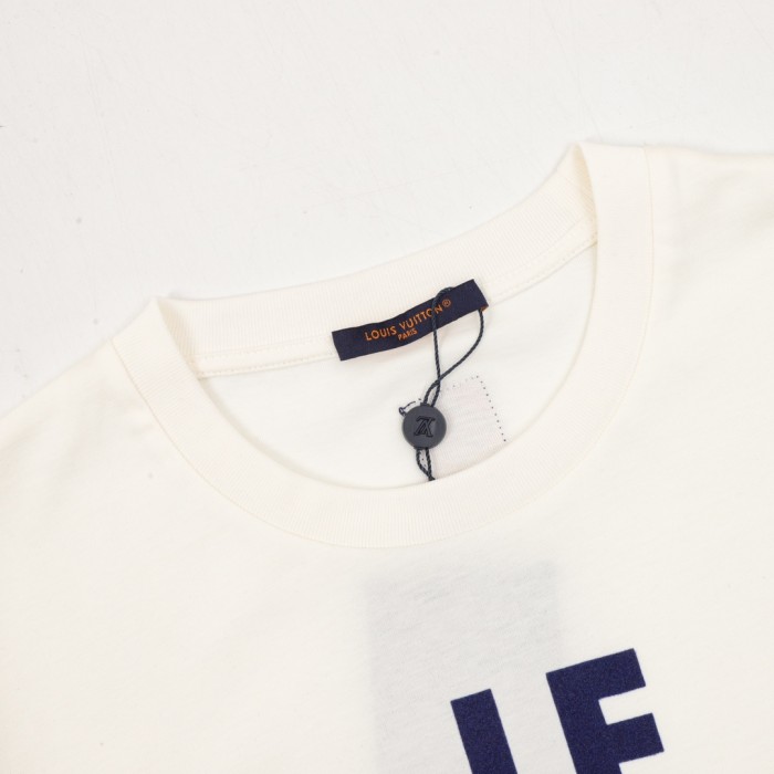 Louis Vuitton Earth FlockedGraphic Cotton Short Sleeve T-Shirt