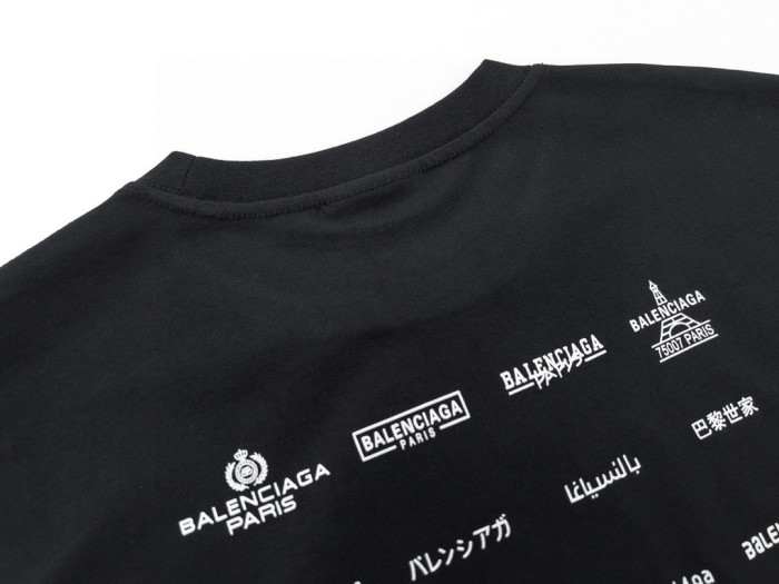 Balenciaga Full Print LOGO Cotton Short Sleeve T-shirt