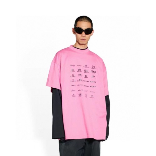 Balenciaga Full Print LOGO Cotton Short Sleeve T-shirt
