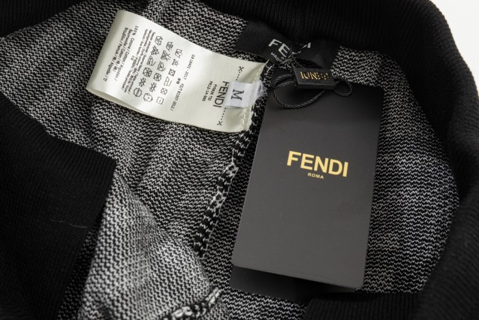 Fendi Dark Pattern Black and White Knitted Shorts