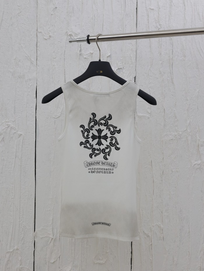 Chrome Hearts Cross Sanskrit Print Knitted Vest Tee