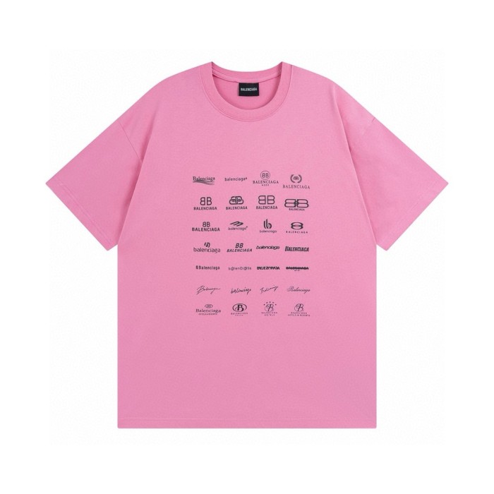 Balenciaga Full Print LOGO Cotton Short Sleeve T-shirt