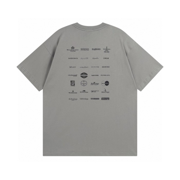 Balenciaga Full Print LOGO Cotton Short Sleeve T-shirt