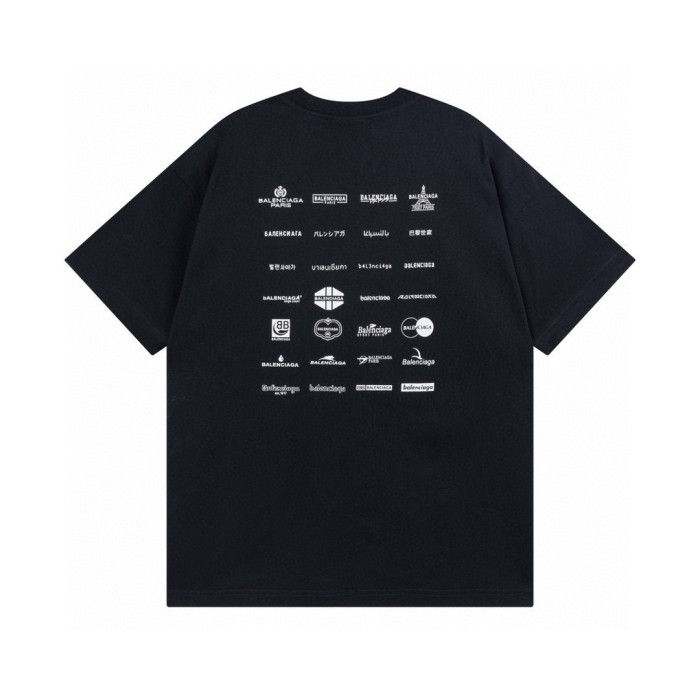 Balenciaga Full Print LOGO Cotton Short Sleeve T-shirt