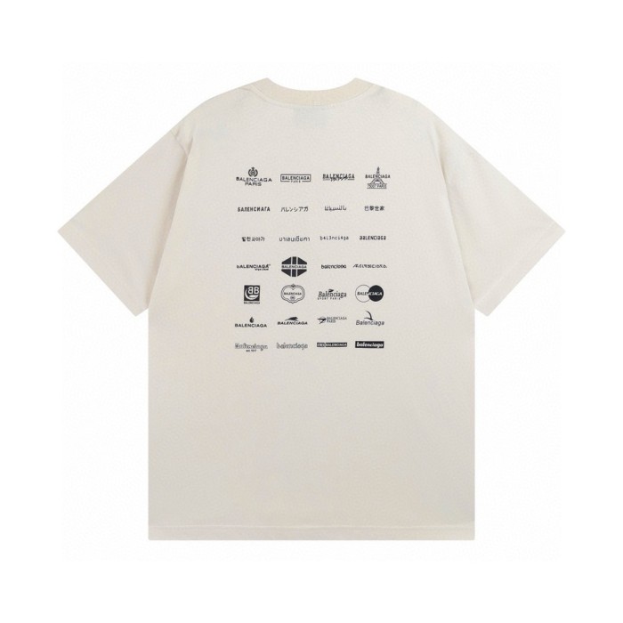 Balenciaga Full Print LOGO Cotton Short Sleeve T-shirt