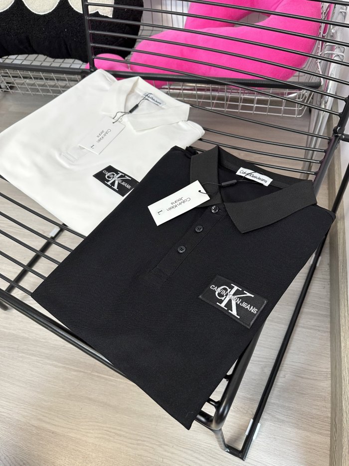 Calvin Klein Classic Logo Print Cotton Polo Shirts