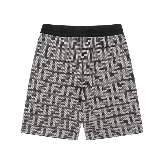 Fendi Dark Pattern Black and White Knitted Shorts