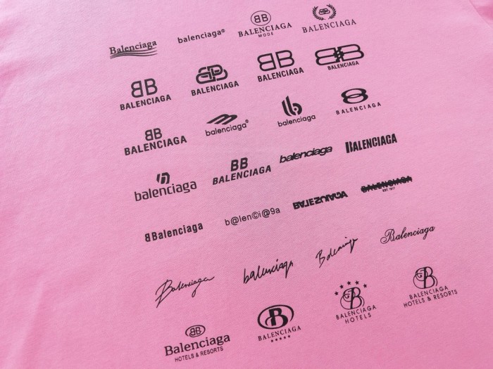 Balenciaga Full Print LOGO Cotton Short Sleeve T-shirt
