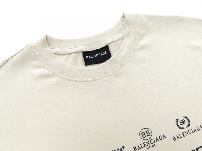 Balenciaga Full Print LOGO Cotton Short Sleeve T-shirt
