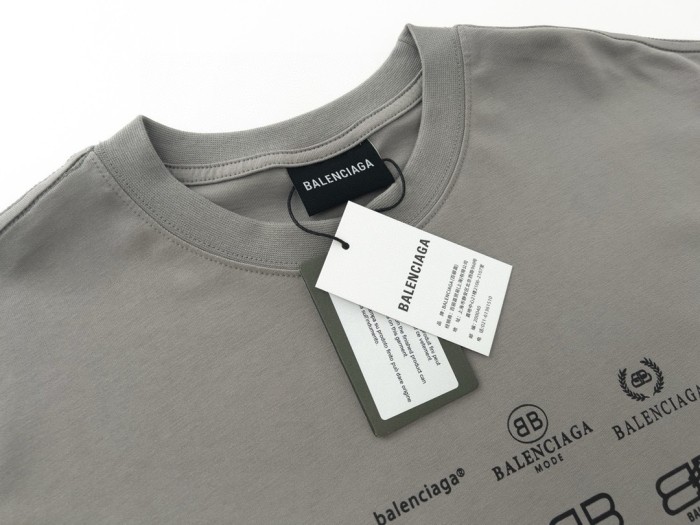 Balenciaga Full Print LOGO Cotton Short Sleeve T-shirt
