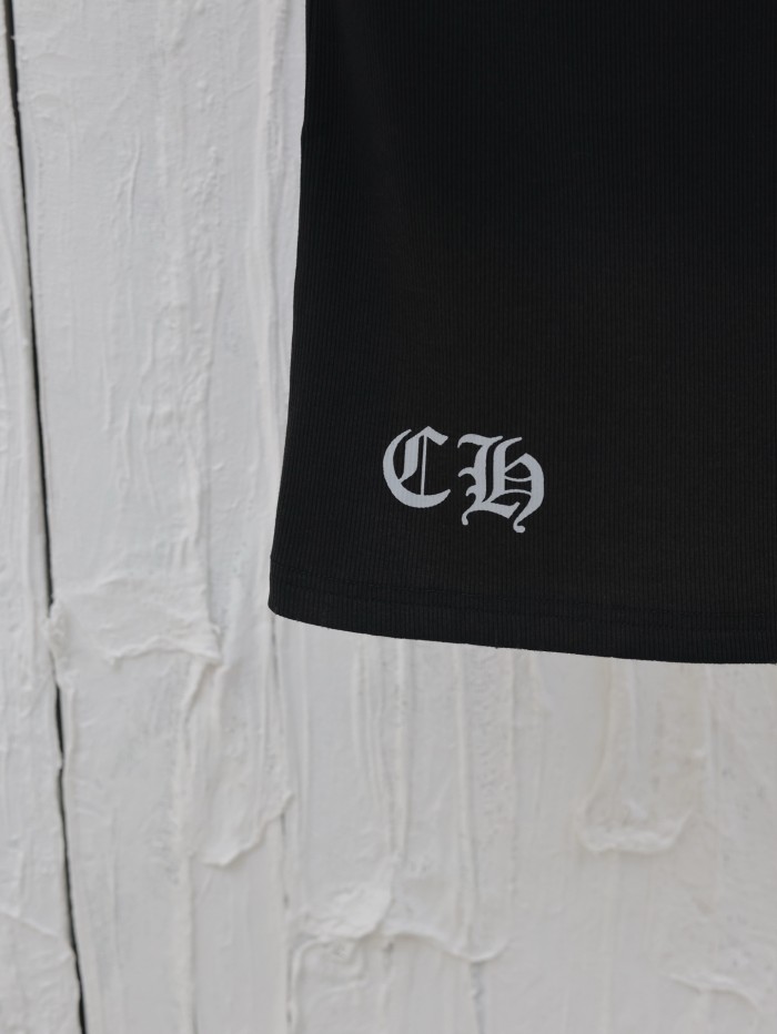 Chrome Hearts Cross Sanskrit Print Knitted Vest Tee