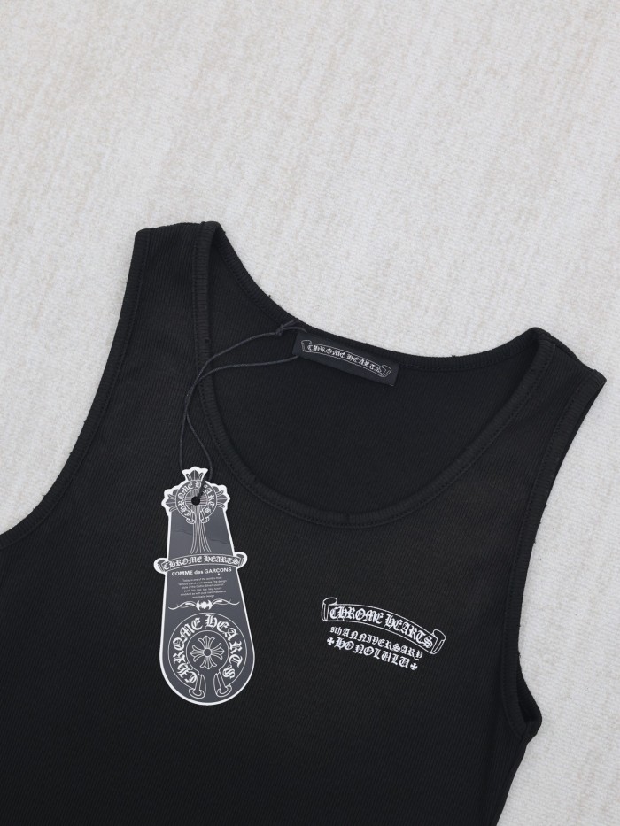 Chrome Hearts Cross Sanskrit Print Knitted Vest Tee