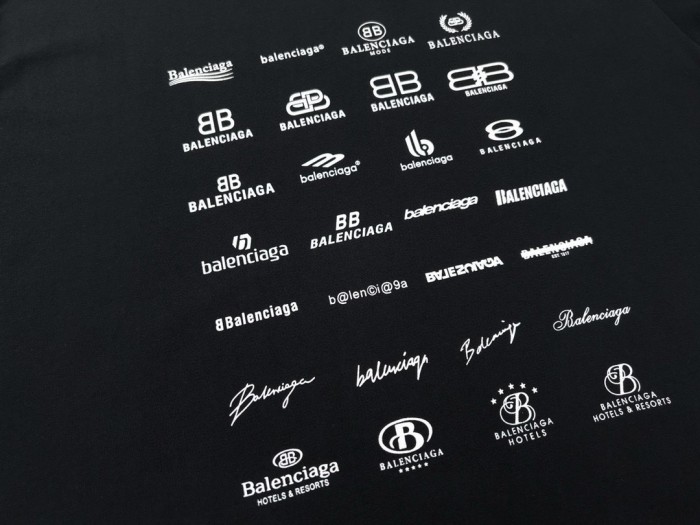 Balenciaga Full Print LOGO Cotton Short Sleeve T-shirt