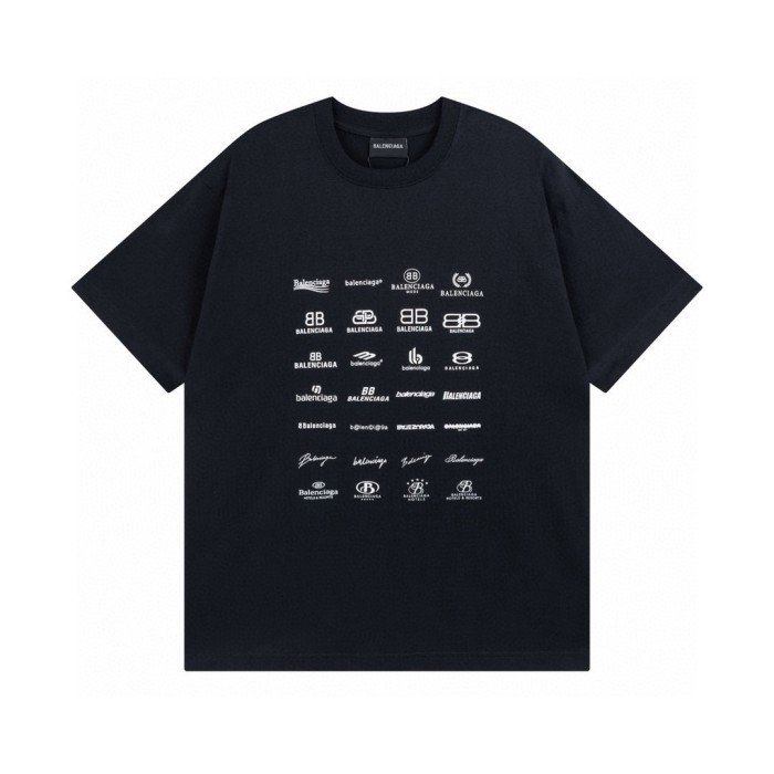 Balenciaga Full Print LOGO Cotton Short Sleeve T-shirt