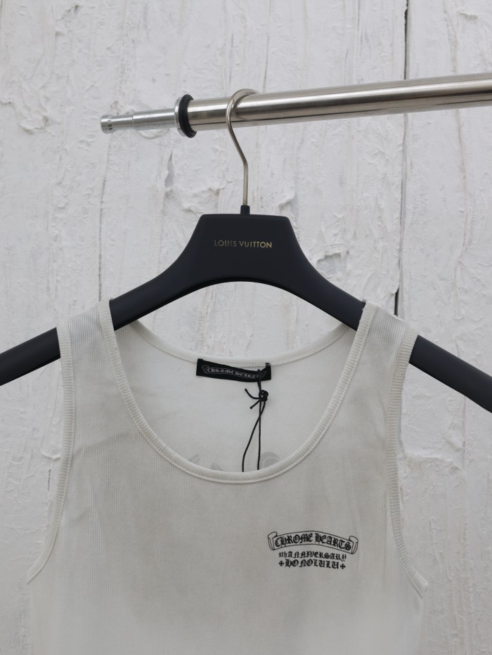 Chrome Hearts Cross Sanskrit Print Knitted Vest Tee
