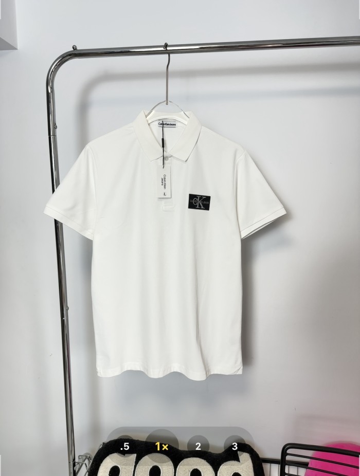 Calvin Klein Classic Logo Print Cotton Polo Shirts