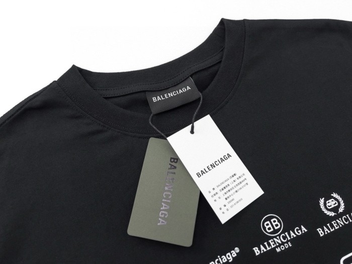 Balenciaga Full Print LOGO Cotton Short Sleeve T-shirt