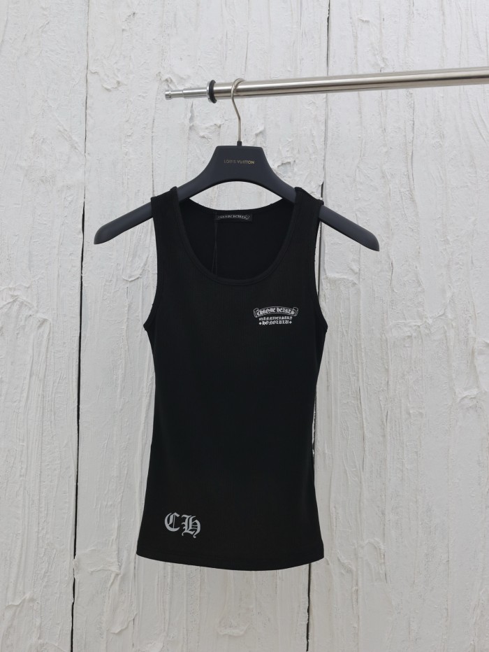 Chrome Hearts Cross Sanskrit Print Knitted Vest Tee