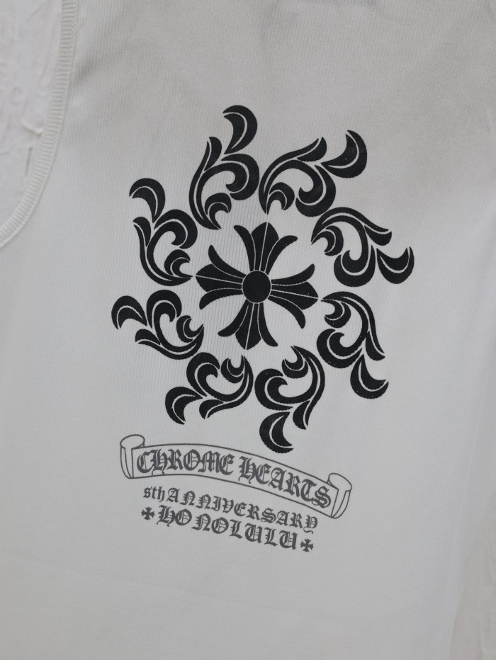 Chrome Hearts Cross Sanskrit Print Knitted Vest Tee