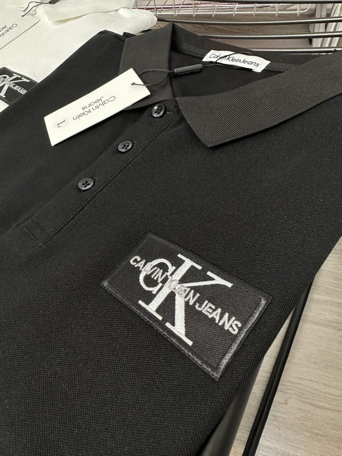 Calvin Klein Classic Logo Print Cotton Polo Shirts