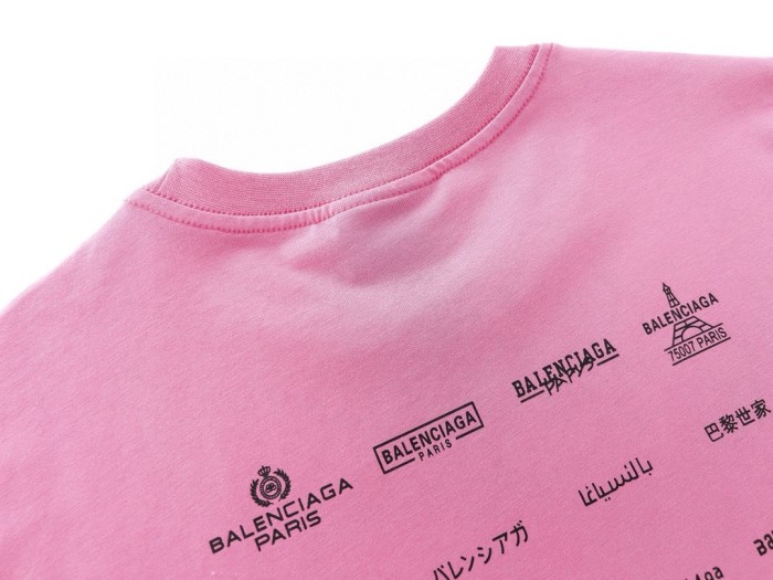 Balenciaga Full Print LOGO Cotton Short Sleeve T-shirt