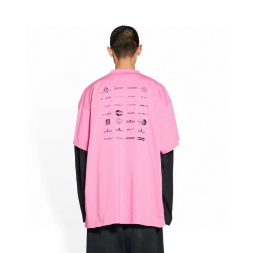 Balenciaga Full Print LOGO Cotton Short Sleeve T-shirt