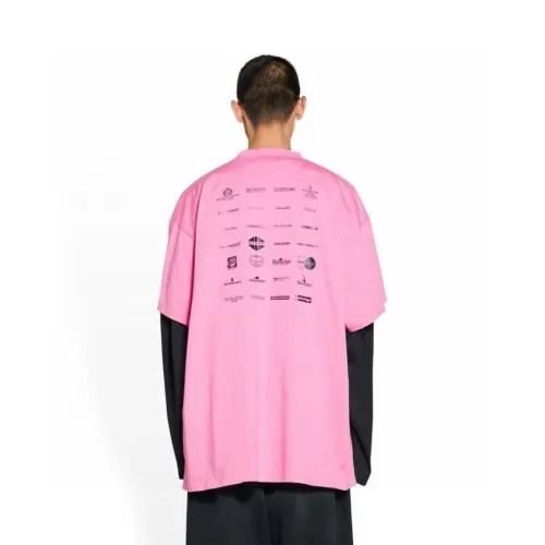 Balenciaga Full Print LOGO Cotton Short Sleeve T-shirt
