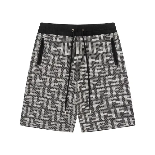 Fendi Dark Pattern Black and White Knitted Shorts