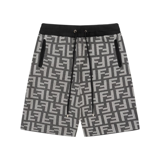 Fendi Dark Pattern Black and White Knitted Shorts