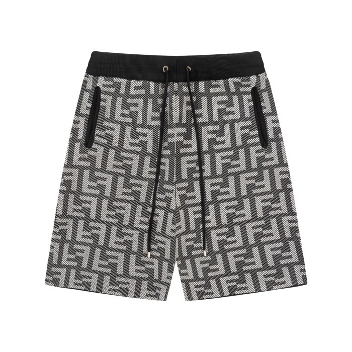 Fendi Dark Pattern Black and White Knitted Shorts