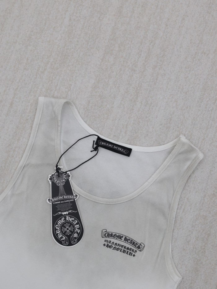 Chrome Hearts Cross Sanskrit Print Knitted Vest Tee