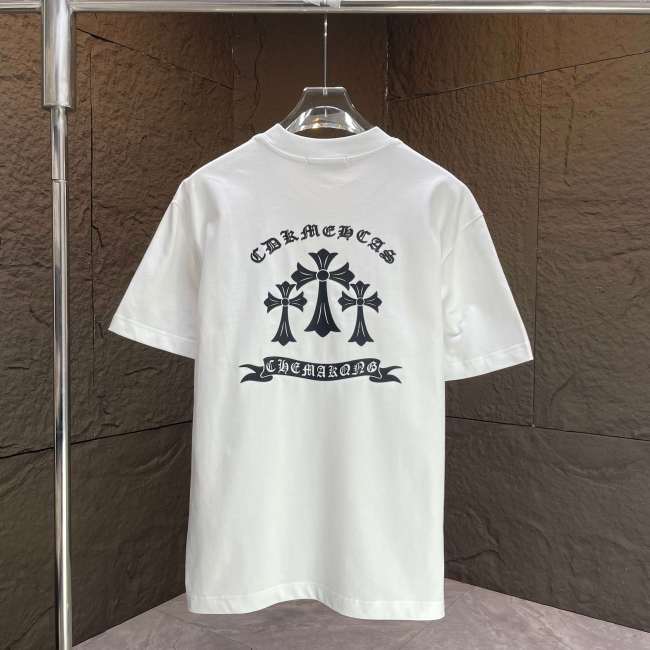 Chrome Hearts Classic Logo Print Cotton Short Sleeves T-Shirts