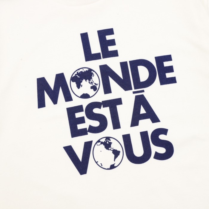 Louis Vuitton Earth FlockedGraphic Cotton Short Sleeve T-Shirt