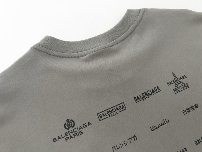 Balenciaga Full Print LOGO Cotton Short Sleeve T-shirt