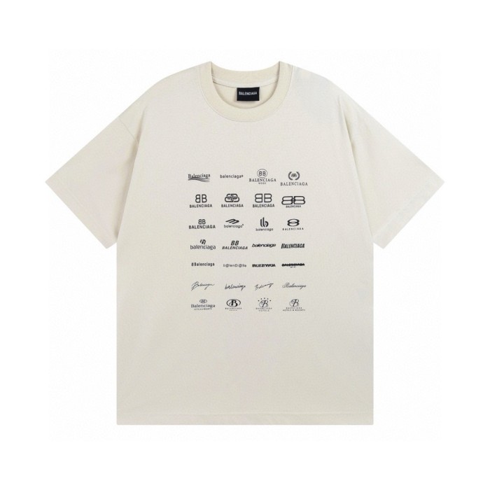 Balenciaga Full Print LOGO Cotton Short Sleeve T-shirt