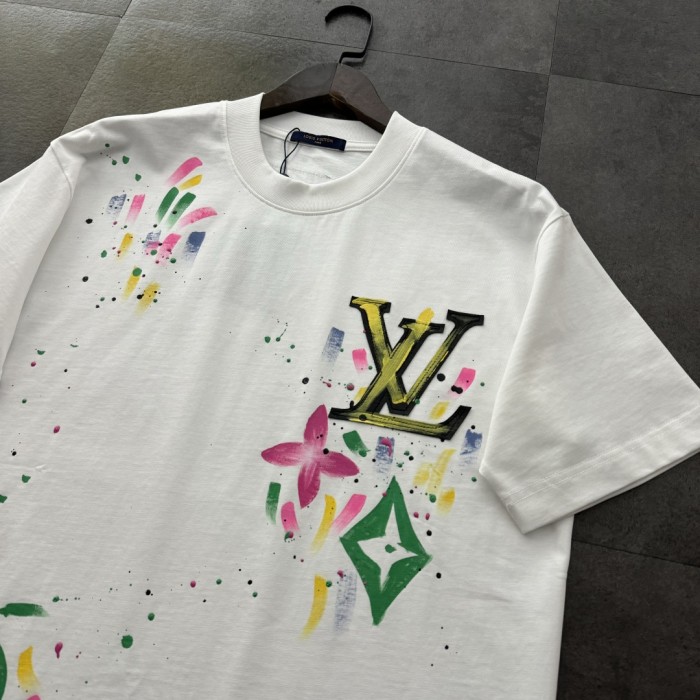 Louis Vuitton Logo Cotton Short Sleeve T-Shirt