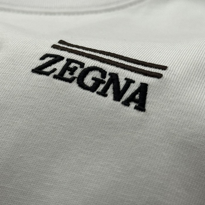 ZEGNA Logo Embroidered Cotton T-shirt
