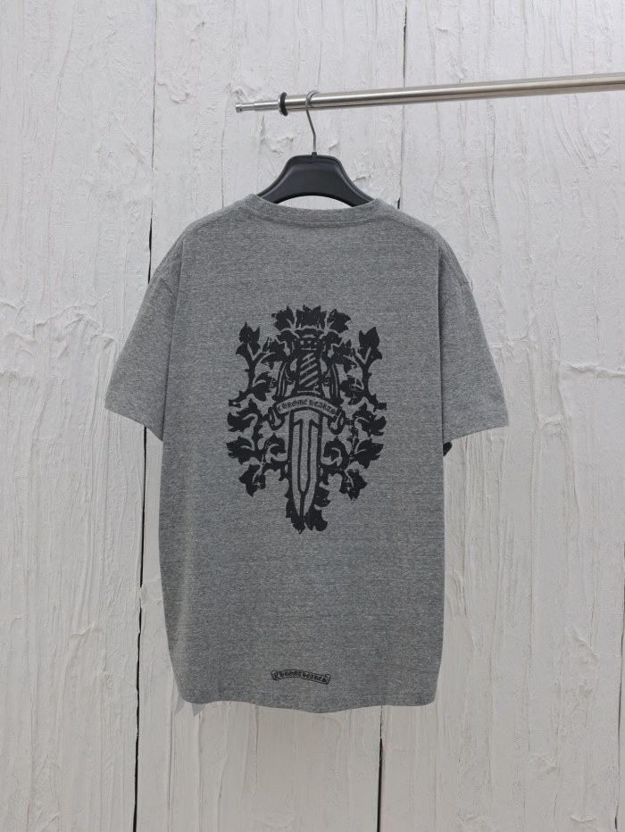 Chrome Hearts Grey Sword Short Sleeve T-Shirt