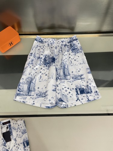 Louis Vuitton Street City Building Silk Shorts