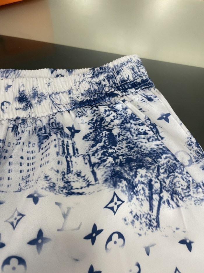 Louis Vuitton Street City Building Silk Shorts