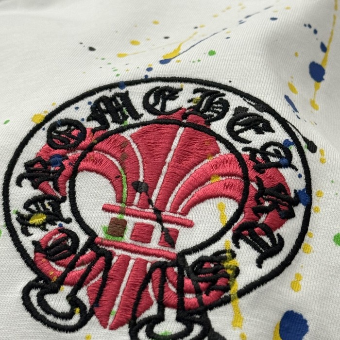Chrome Hearts Horseshoe Flower Patch Short Sleeve T-Shirt