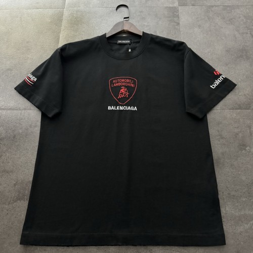 Balenciaga Logo Embroidered Cotton Short Sleeve T-Shirt