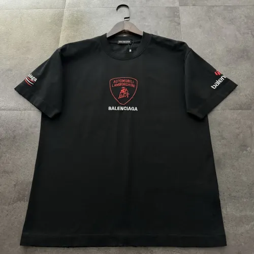 Balenciaga Logo Embroidered Cotton Short Sleeve T-Shirt