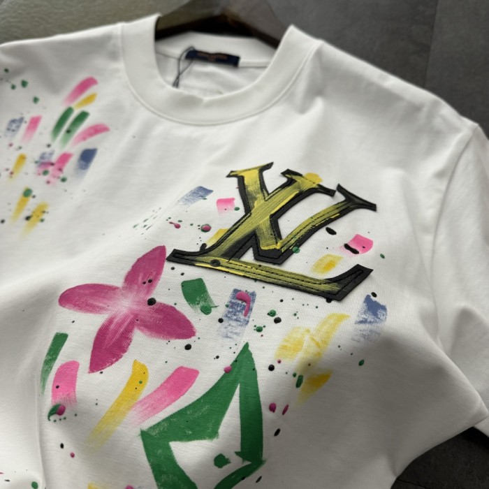 Louis Vuitton Logo Cotton Short Sleeve T-Shirt
