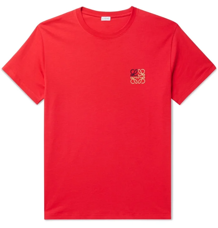 Loewe Logo Embroidered Cotton-Jersey T-Shirt