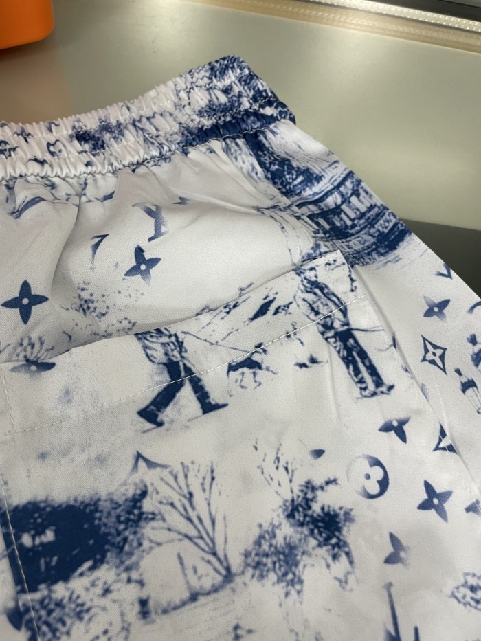Louis Vuitton Street City Building Silk Shorts