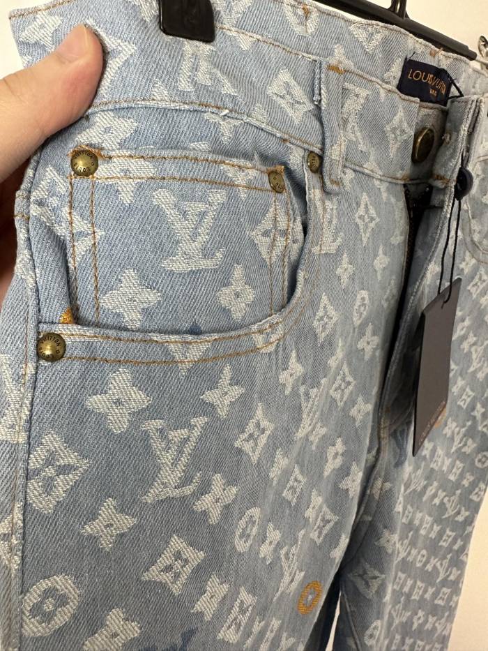 Louis Vuitton Jacquard Monogram Denim Pants