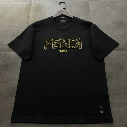 Fendi Hollow Embroidery Cotton Short Sleeve T-Shirt