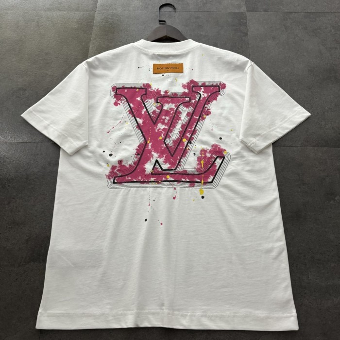 Louis Vuitton Logo Cotton Short Sleeve T-Shirts