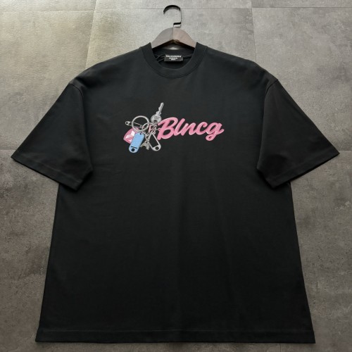 Balenciaga Tower Keychain Cotton Short Sleeve T-Shirt